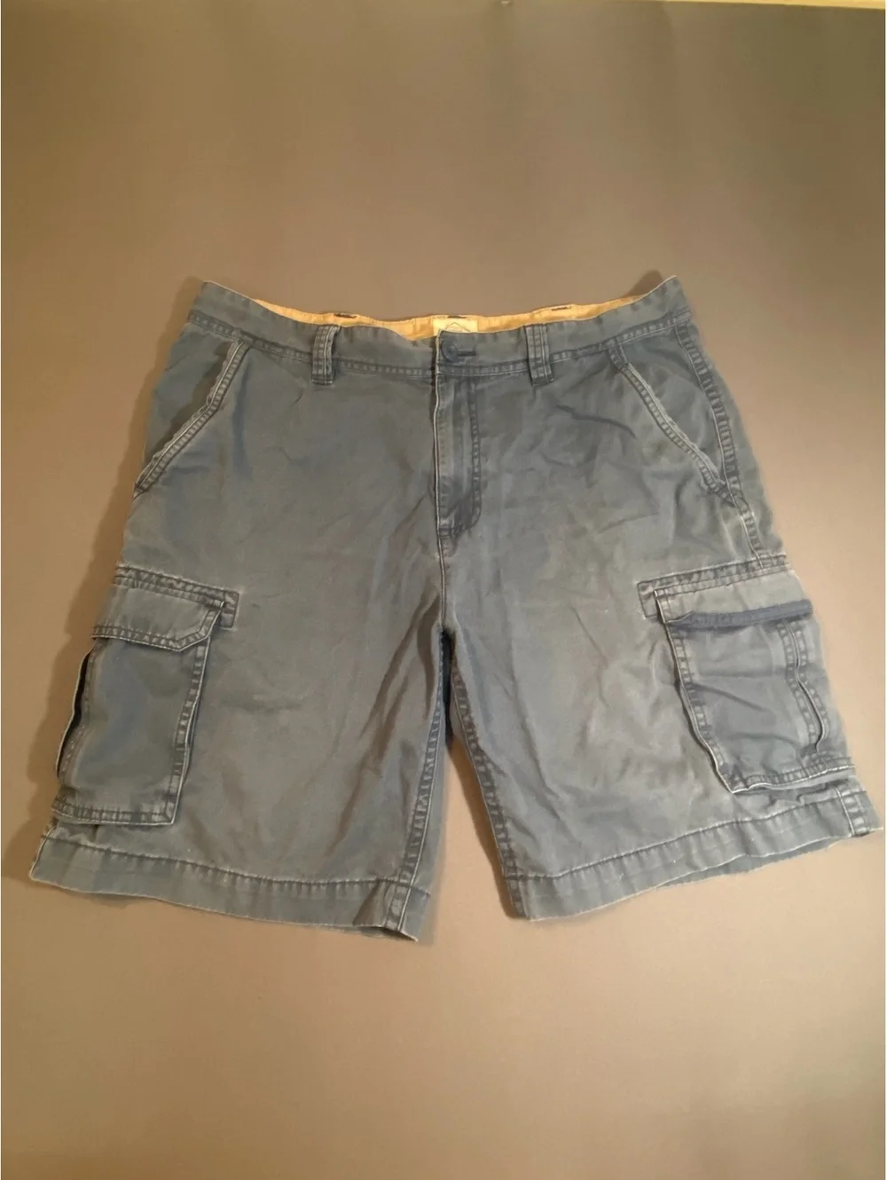 St. Johns Bay Men's Blue Cotton Cargo Shorts Size 38 Waist